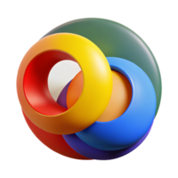 alluring rare A dynamic composition of overlapping circles in vibrant secondary colors, illuminated by sharp, contrasting light, Bauhaus style png