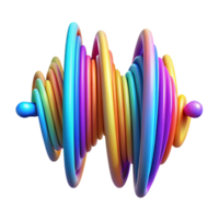 radiant retro An abstract representation of sound waves, visualized as pulsating, colorful lines, with dynamic lighting studio quality png