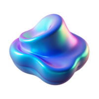 glorious whimsical futuristic A fluid, morphing blob of iridescent liquid in shades of blue and pink, illuminated by a shifting, holographic light, surrealist style expertly shot png