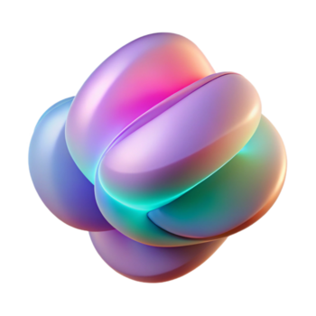 tranquille spectaculaire une séries de chevauchement, translucide formes, avec une pente de couleurs, dans une doux, rêveur style, en dessous de une diffuser, ambiant lumière fabriqués à la main png