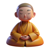 dynamic hypnotic Portrait of a serene monk meditating, illuminated by soft, diffused light, in a minimalist style crisp png
