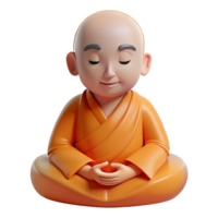 captivating peaceful artistic Portrait of a serene monk in meditation, soft, even lighting, Buddhist art style crisp png