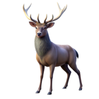 quintessential artistic A majestic stag with large antlers standing in a misty forest, soft, diffuse lighting, rendered in a painterly style refined png