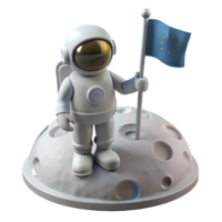 pristine coveted A lone astronaut, planting a flag on a desolate, gray moon, illuminated by the harsh white light of a distant sun. Photorealistic style, natural lighting png