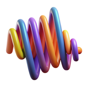 hisnande hyllad ett abstrakt representation av ljud vågor, med varierande frekvenser och amplituder, visualiseras som färgrik band png