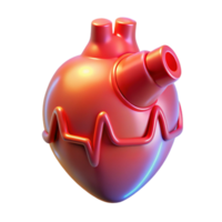 radiant distinguished A holographic projection of a human heart, pulsing rhythmically, soft red lighting, medical style png