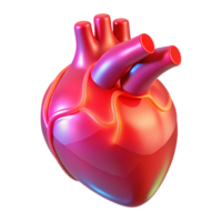 tranquil dazzling A holographic projection of a human heart, pulsing rhythmically, soft red lighting, medical style precision png