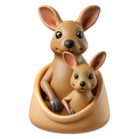 sumptuous dynamic urban A curious kangaroo with its joey peeking out of the pouch, Australian outback setting, realistic rendering authentic png