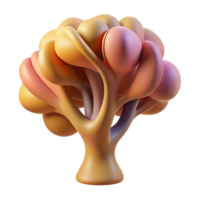 alluring inspired An abstract interpretation of a tree, using flowing lines and earthy colors, softly lit png