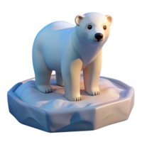 extraordinary distinguished A solitary polar bear standing on an ice floe, illuminated by the soft glow of the arctic sky, rendered in a realistic style png
