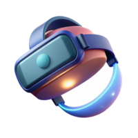 splendid intense vintage A virtual reality headset floating in mid air, glowing with an inner light, dark lighting, minimalist style handcrafted png