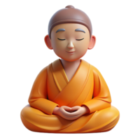 signature victorian Portrait of a serene monk in meditation, soft, even lighting, Buddhist art style professional png