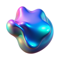 mysterious enchanting A fluid, morphing blob of iridescent liquid in shades of blue and pink, illuminated by a shifting, holographic light, surrealist style studio quality png