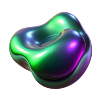 impressive bold urban A fluid, morphing blob of metallic liquid in shades of purple and green, illuminated by a shifting, iridescent light, surrealist style flawless png