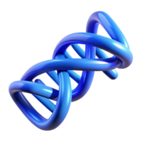 elegante inspirado uma dna Duplo hélice, brilhando com uma vibrante azul luz, rotativo devagar, rendido dentro uma científico, 3d modelo estilo png