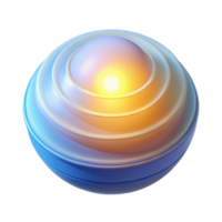 dreamy wonderful A single, luminous orb, radiating concentric circles of light, in a serene, meditative style top tier png