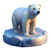 alluring distinctive A solitary polar bear standing on an ice floe, illuminated by the soft glow of the arctic sky, rendered in a realistic style png