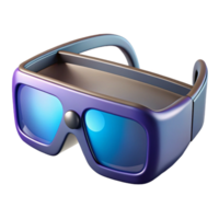 standout vintage A pair of augmented reality glasses displaying a virtual interface, sleek design, reflections in the lenses, product photography style masterfully captured png