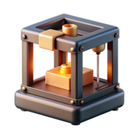 bold vibrant A 3D printer creating a complex object, intricate layers of material, bright, industrial lighting, realistic style masterfully captured png