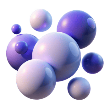 beeindruckend inspiriert ein Feld von schwebend Kugeln von variieren Größen und Trübungen, im ein Gradient von tief Blau zu blass Lavendel, mit ein subtil Hintergrundbeleuchtung png