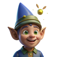 celebrated baroque Portrait of a whimsical gnome with a pointed hat and mischievous grin, illuminated by the flickering light of a firefly crisp png