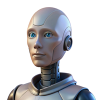 ethereal radiant A humanoid robot with intricate facial features, gazing into the distance, illuminated by a soft, ambient light, rendered in a hyperrealistic, portrait style handcrafted png