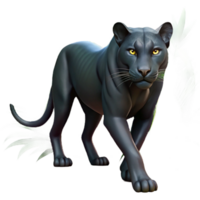 beautiful avant garde A sleek black panther stalking through the jungle, dappled light and shadow, dramatic and intense digital painting high resolution png