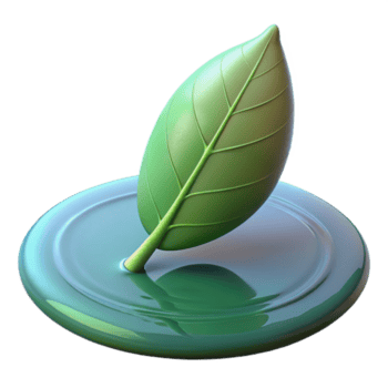 incontaminato dinamico tropicale un' singolo foglia galleggiante su ancora acqua, minimalista composizione, morbido, diffuso luce, contemplativo umore, magistralmente catturato png