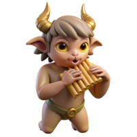sought after baroque A mischievous satyr playing a pan flute in a sun drenched forest glade, Impressionist style gallery standard png