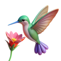 sumptuous distinguished A hummingbird hovering near a flower, soft diffused light, nature documentary style png
