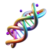 dramatic gothic A DNA double helix composed of glowing data streams, illuminated by a dynamic, multi colored light, bio tech style high quality png
