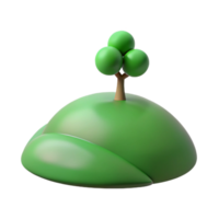 elegant intense artistic A rolling green hill with a lone tree on top, minimalist and serene, landscape photography style gallery standard png