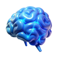 magnificent memorable A holographic projection of a human brain, pulsating with electrical activity, rendered in a cool, clinical blue, medical illustration style png