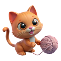 nostalgic striking A playful kitten batting at a ball of yarn, soft lighting, adorable expression masterfully captured png