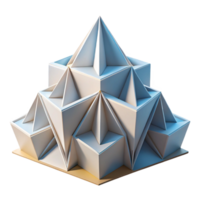 serene sought after An intricate origami inspired building, folded paper like structures, soft lighting png