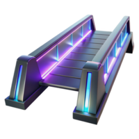 impressive exceptional A futuristic bridge spanning a vast chasm, sleek design, neon lights, cinematic lighting, png