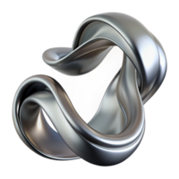 mesmerizing rustic A flowing, ribbon like form made of liquid metal, with a chrome finish, twisting and turning in a dynamic pose. Studio lighting sharp png