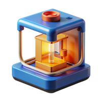 majestic dynamic traditional A 3D printer creating a complex object, intricate layers of material, bright, industrial lighting, realistic style refined png