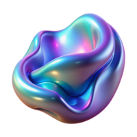 iconic classic A fluid, amorphous shape, morphing and transforming, with a holographic sheen, in a surreal, otherworldly style, under a pulsating, neon light authentic png