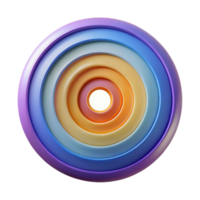 notable modern A series of concentric circles radiating outwards, with varying thicknesses and colors, creating a hypnotic visual effect premium png