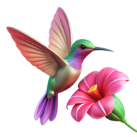 serene joyful nordic A hummingbird hovering near a vibrant fuchsia flower, captured in macro photography, with soft, diffused lighting high resolution png