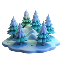 nostalgic beautiful A snow covered pine forest, quiet and serene, soft blue light, minimalist composition, premium png