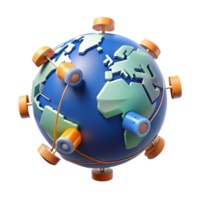 distinguished industrial A network of interconnected satellites orbiting Earth, communication lines visible between them, infographic style gallery standard png