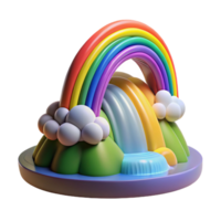 unparalleled bohemian A rainbow arcing over a waterfall, vibrant and colorful, magical and whimsical style fine detail png