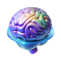 standout rustic A holographic projection of a human brain, rotating slowly, different areas lighting up in sequence, medical illustration style top tier png