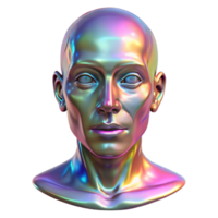 dazzling impressionist A holographic projection of a human face, glitching and distorting. Glitch art style. Digital lighting sharp png