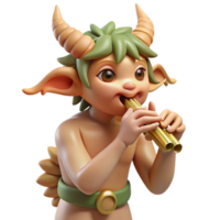 sought after elegant A mischievous satyr playing a pan flute in a sun drenched forest glade, surrounded by playful nymphs. Impressionist style handcrafted png