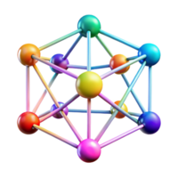 dazzling geometric A network of interconnected nodes, pulsating with energy, forming a complex web, illuminated by a spectrum of vibrant colors, rendered in an abstract, data visualization style sharp png