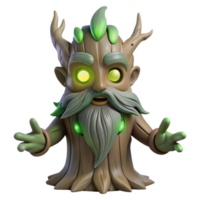 mesmerizing surreal A wise old tree spirit with glowing eyes, mystical forest lighting, ancient and ethereal style perfect clarity png