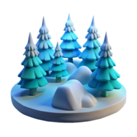 melancholic dazzling A snow covered pine forest, quiet and serene, soft blue light, minimalist composition, top tier png